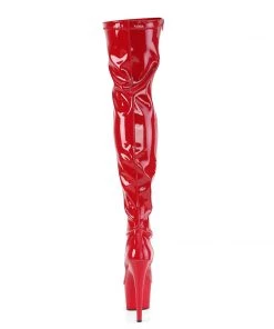 Pleaser Direct Larger Size Shoes Adore 3000 Red Patent Thigh High Platform Boots