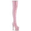 Pleaser Direct Adore 3000HWR Baby Pink Patent Thigh High Platform Boots