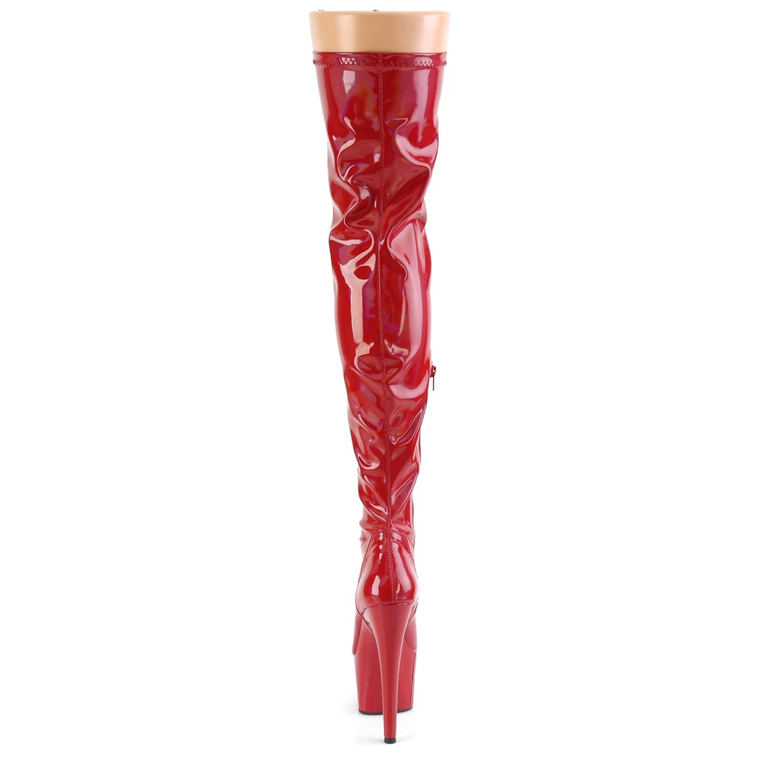 Pleaser Direct Larger Size Shoes Adore 3000HWR Red Patent Thigh High Platform Boots 4 Pleaser Direct Larger Size Shoes Adore 3000HWR Red Patent Thigh High Platform Boots