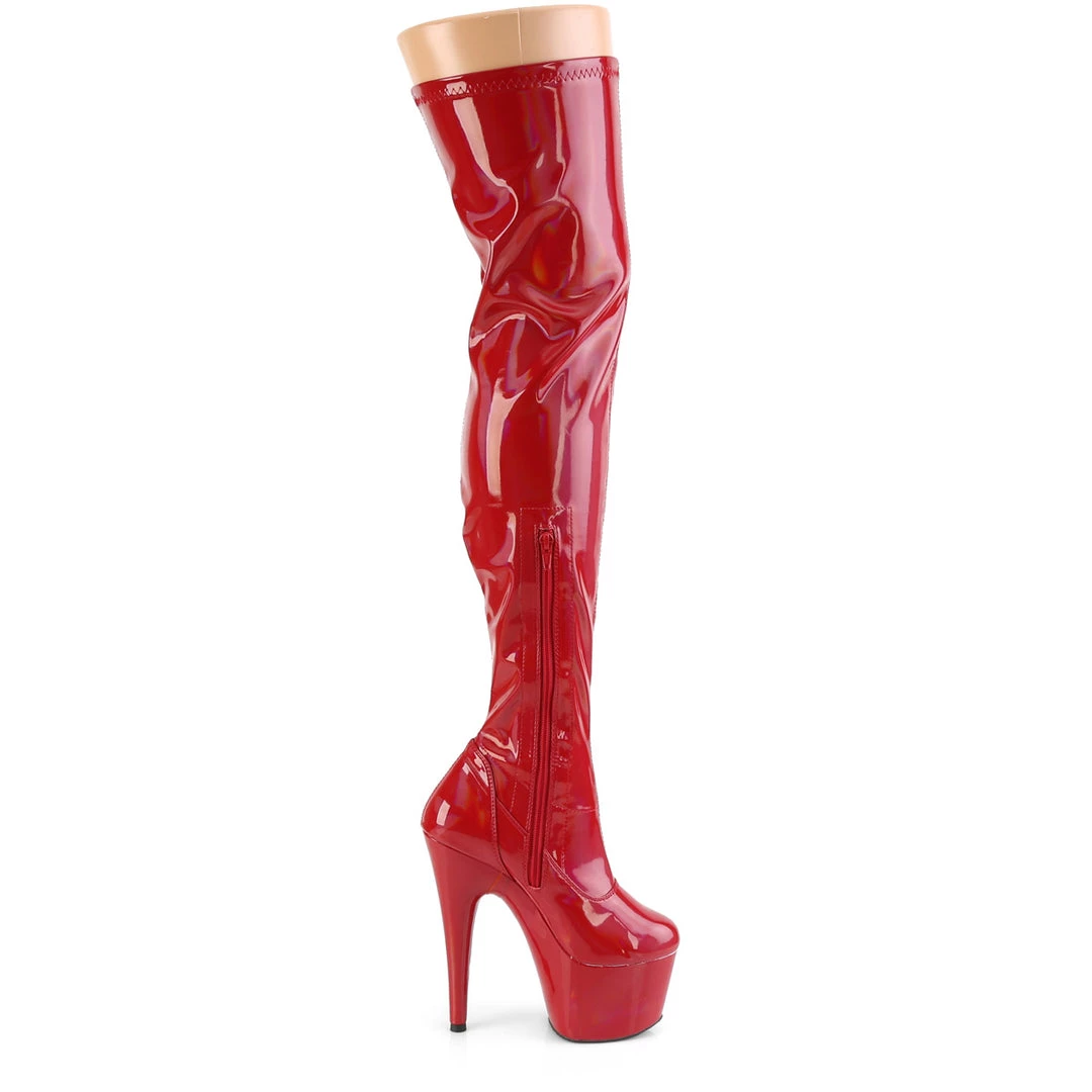 Pleaser Direct Larger Size Shoes Adore 3000HWR Red Patent Thigh High Platform Boots 5 Pleaser Direct Larger Size Shoes Adore 3000HWR Red Patent Thigh High Platform Boots