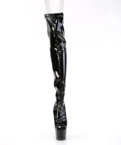 Pleaser Direct Larger Size Shoes Adore 3011 Black Patent Thigh High Boots
