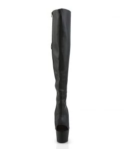 Pleaser Direct Larger Size Shoes Adore 3019 Black Faux Leather Thigh High Boots
