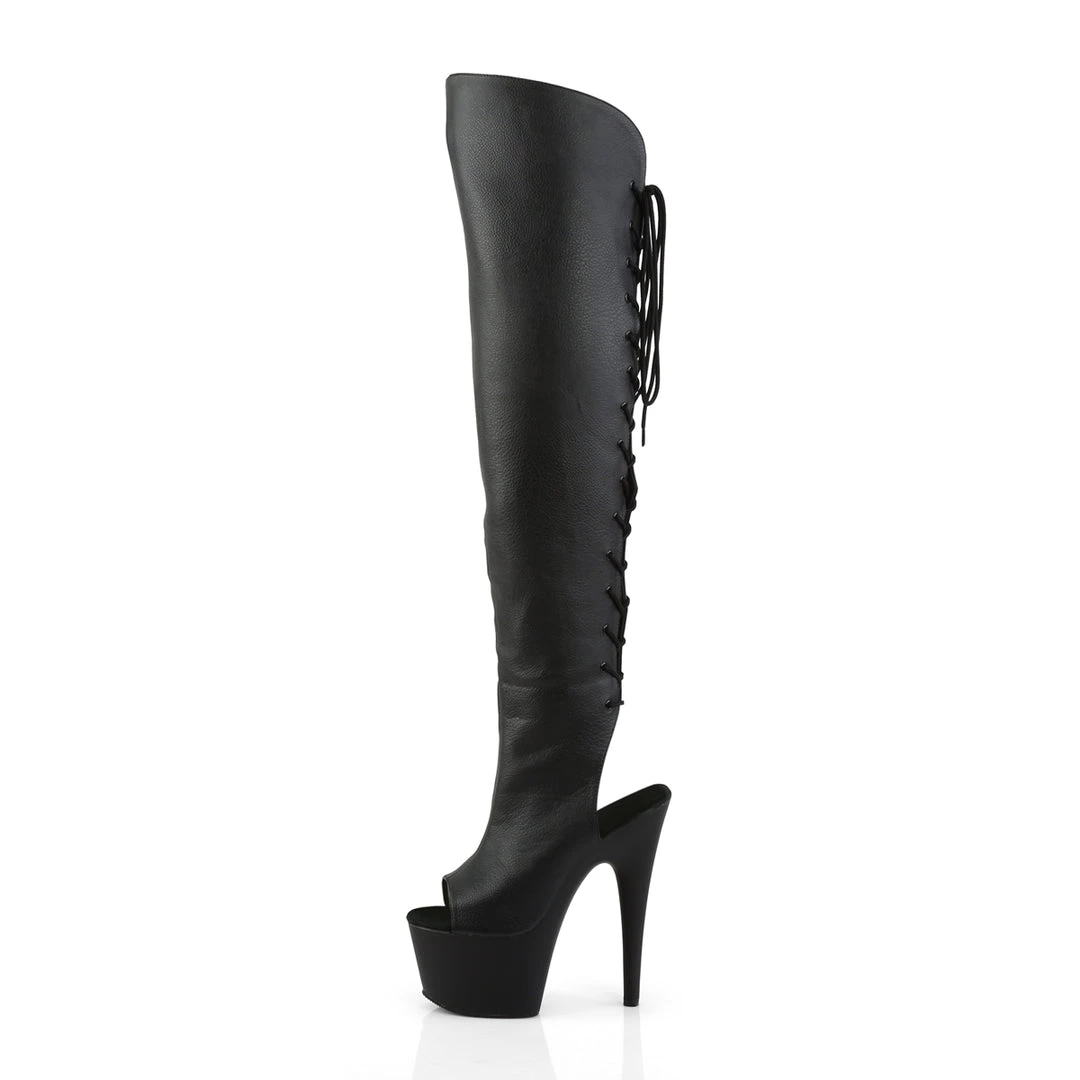 Pleaser Direct Larger Size Shoes Adore 3019 Black Faux Leather Thigh High Boots 3 Pleaser Direct Larger Size Shoes Adore 3019 Black Faux Leather Thigh High Boots