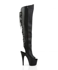 Pleaser Direct Larger Size Shoes Adore 3019 Black Faux Leather Thigh High Boots 9 Pleaser Direct Larger Size Shoes Adore 3019 Black Faux Leather Thigh High Boots