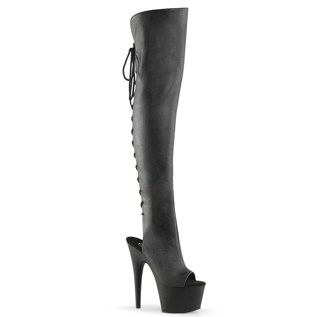 Pleaser Direct Larger Size Shoes Adore 3019 Black Faux Leather Thigh High Boots 1 Pleaser Direct Larger Size Shoes Adore 3019 Black Faux Leather Thigh High Boots