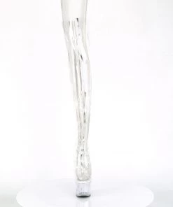 Pleaser Direct Adore 3021 Clear Thigh High Boots