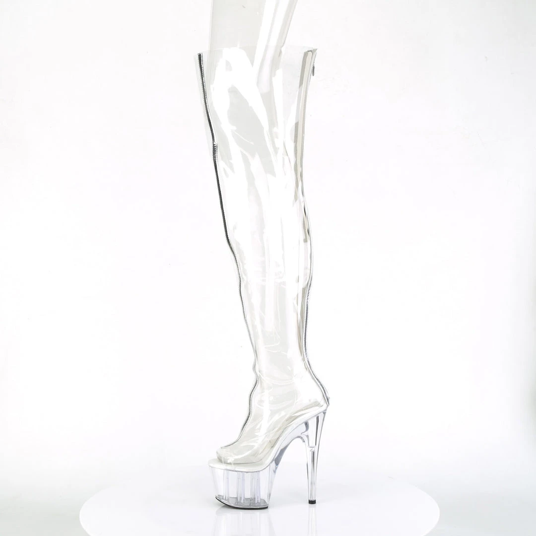 Pleaser Direct Adore 3021 Clear Thigh High Boots 3 Pleaser Direct Adore 3021 Clear Thigh High Boots