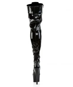Pleaser Direct Adore 3023 Black Patent Lace Up Thigh High Boots 8 Pleaser Direct Adore 3023 Black Patent Lace Up Thigh High Boots
