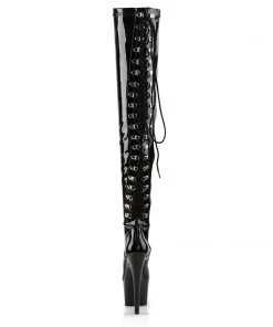 Pleaser Direct Larger Size Shoes Adore 3063 Black Patent Thigh High Boots 8 Pleaser Direct Larger Size Shoes Adore 3063 Black Patent Thigh High Boots