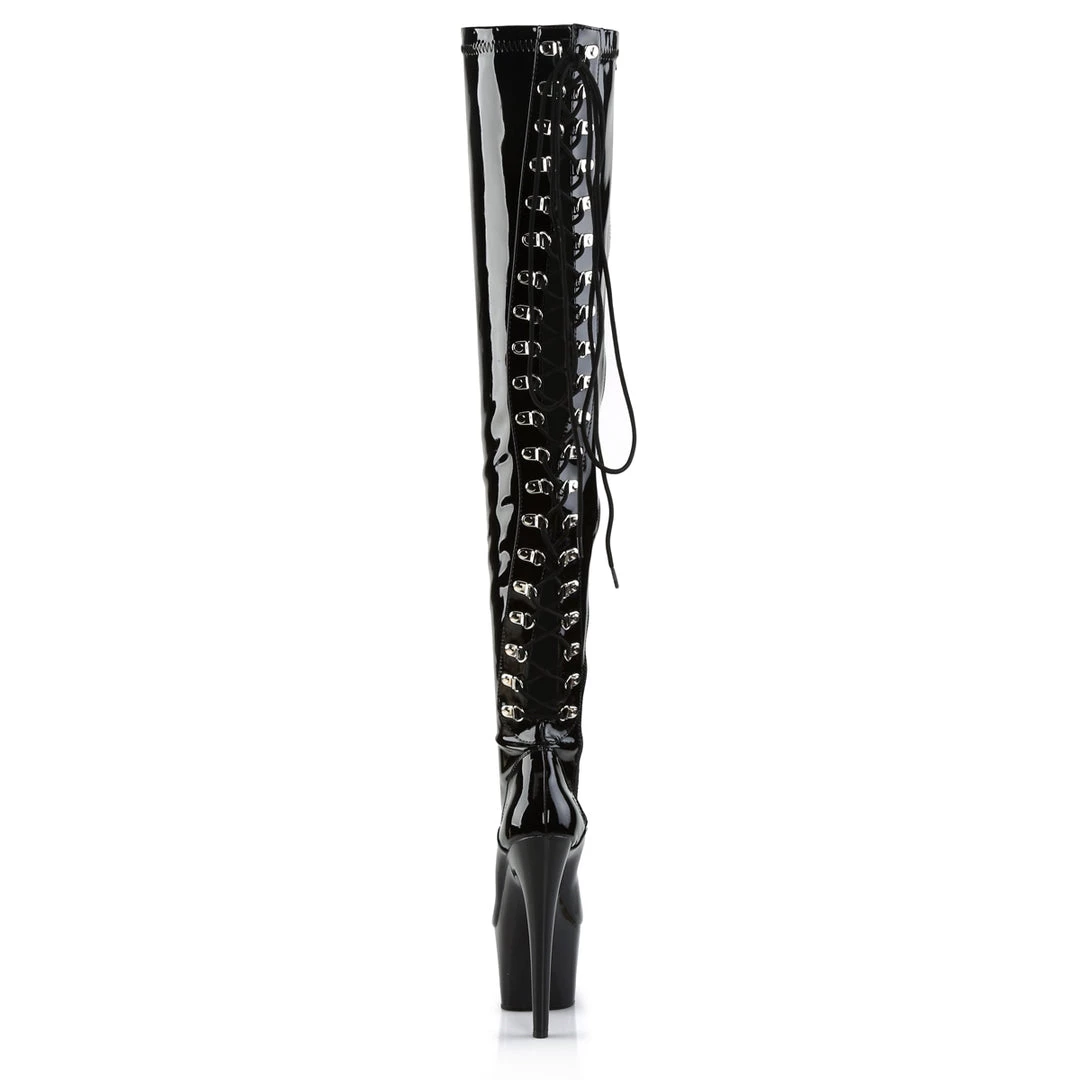 Pleaser Direct Larger Size Shoes Adore 3063 Black Patent Thigh High Boots 4 Pleaser Direct Larger Size Shoes Adore 3063 Black Patent Thigh High Boots