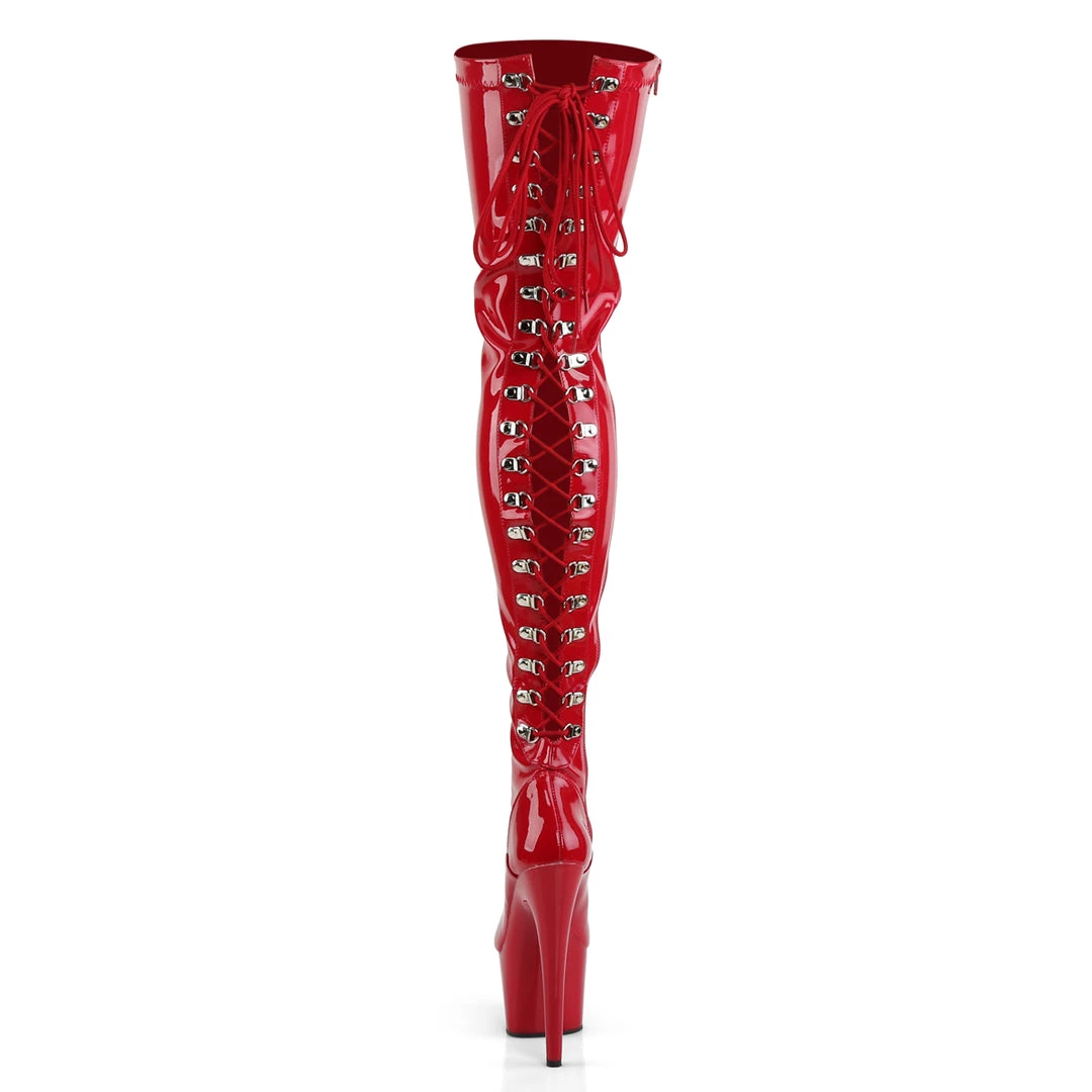 Pleaser Direct Adore 3063 Red Patent Thigh High Boots Larger Size Shoes 4 Pleaser Direct Adore 3063 Red Patent Thigh High Boots Larger Size Shoes