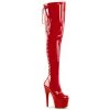 Pleaser Direct Adore 3063 Red Patent Thigh High Boots Larger Size Shoes