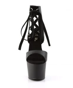 Pleaser Direct Larger Size Shoes Adore 700-14 Black Faux Leather Peep Toe Platforms