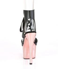 Pleaser Direct Adore 700-14 Black & Rose Gold Chrome Peep Toe Platforms Platform Shoes 8 Pleaser Direct Adore 700-14 Black & Rose Gold Chrome Peep Toe Platforms Platform Shoes