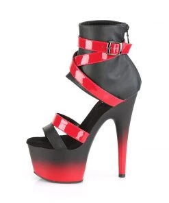 Pleaser Direct Adore 700-15 Black And Red Strappy Platform Heels 7 Pleaser Direct Adore 700-15 Black And Red Strappy Platform Heels
