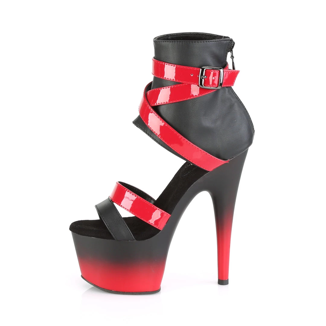 Pleaser Direct Adore 700-15 Black And Red Strappy Platform Heels 3 Pleaser Direct Adore 700-15 Black And Red Strappy Platform Heels