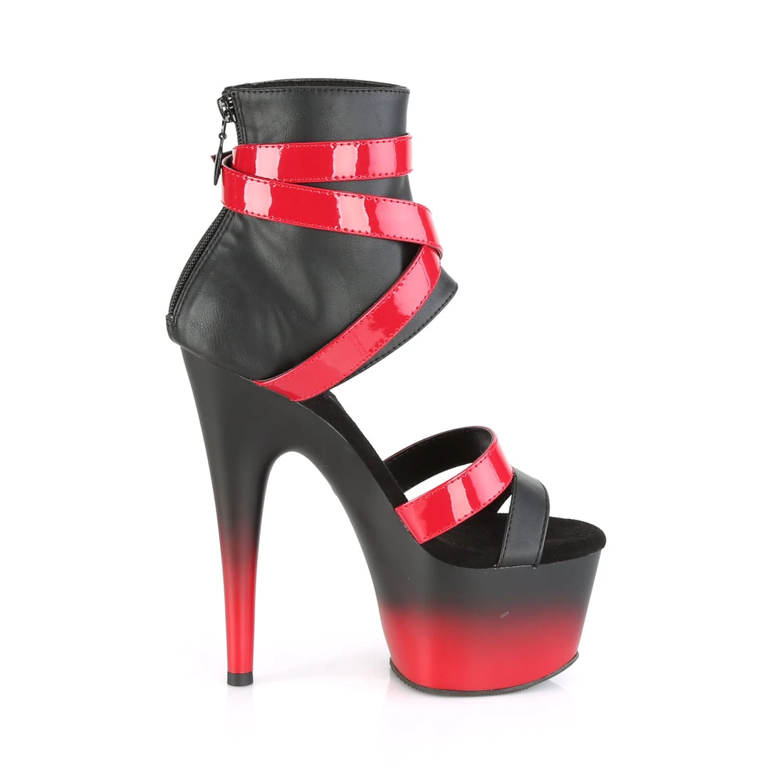 Pleaser Direct Adore 700-15 Black And Red Strappy Platform Heels 5 Pleaser Direct Adore 700-15 Black And Red Strappy Platform Heels