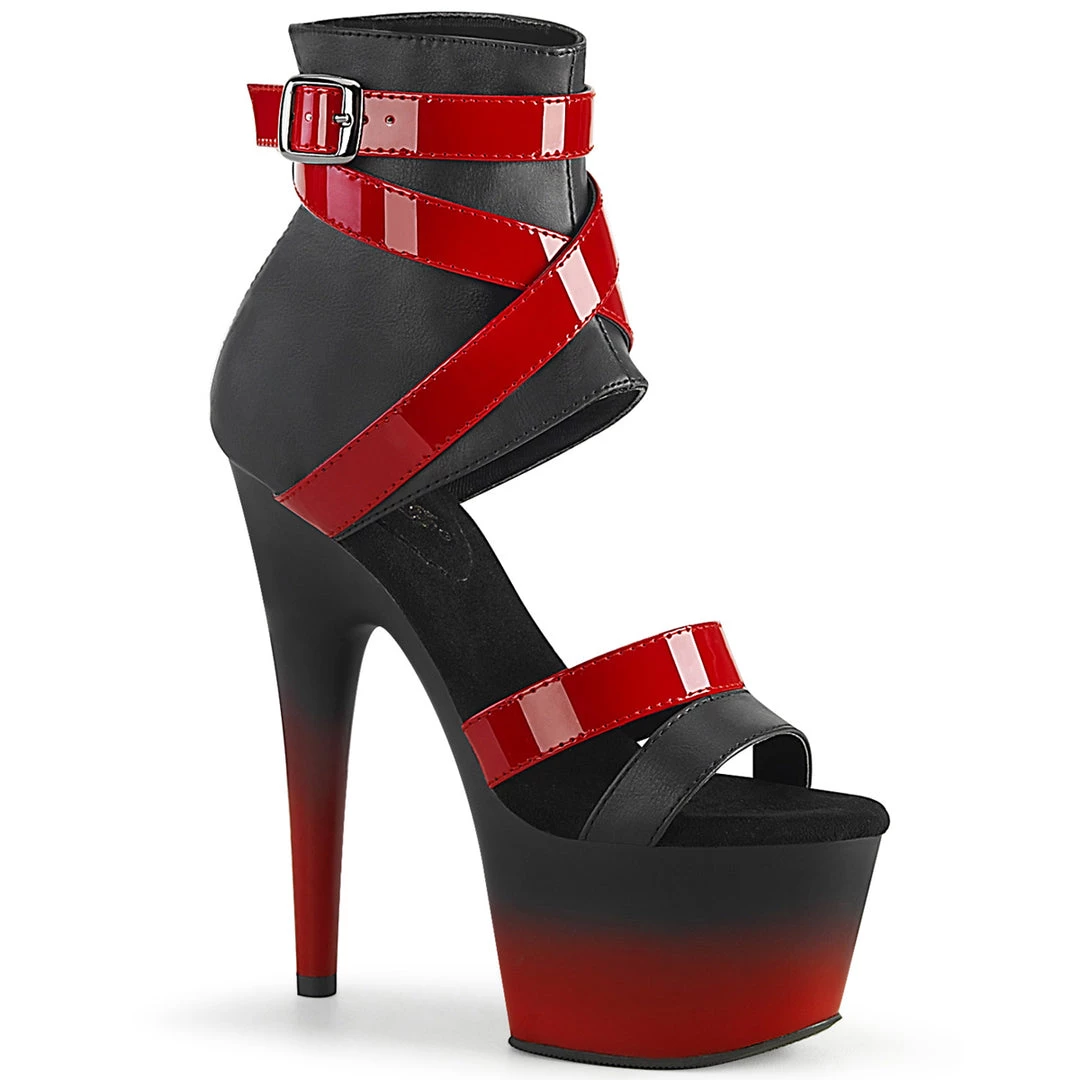 Pleaser Direct Adore 700-15 Black And Red Strappy Platform Heels 1 Pleaser Direct Adore 700-15 Black And Red Strappy Platform Heels