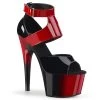 Pleaser Direct Platform Shoes Adore 700-16 Black Patent And Red Platform Heels