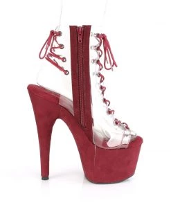 Pleaser ADORE 700 30FS Burgundy Vegan Ankle/Mid-Calf Boots Larger Size Shoes