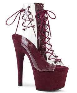 Pleaser ADORE 700 30FS Burgundy Vegan Ankle/Mid-Calf Boots Larger Size Shoes