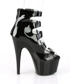 Pleaser Direct Adore 700-33 Black Patent Buckle Ankle Boots Larger Size Shoes