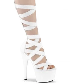 Pleaser ADORE 700 48 White Vegan 7" - 7 1/2" Heel