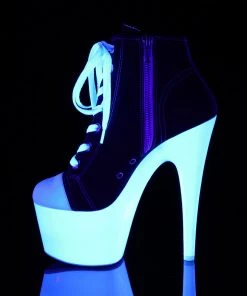 Pleaser Direct Platform Shoes Adore 700SK02 Sneaker Style Black High Heels