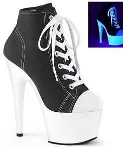 Pleaser Direct Platform Shoes Adore 700SK02 Sneaker Style Black High Heels