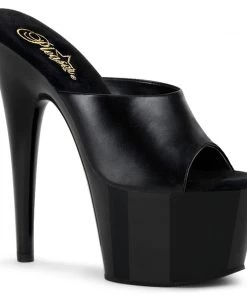 Pleaser Direct Adore 701 Black Leather Platforms Larger Size Shoes