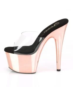 Pleaser Direct Adore 701 Rose Gold Chrome Platforms Larger Size Shoes