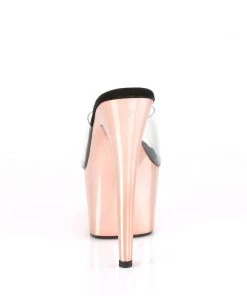 Pleaser Direct Adore 701 Rose Gold Chrome Platforms Larger Size Shoes