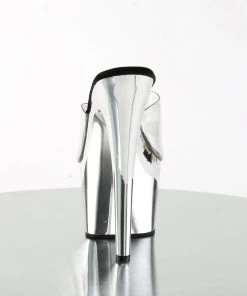 Pleaser Direct Larger Size Shoes Adore 701 Silver Chrome Platforms