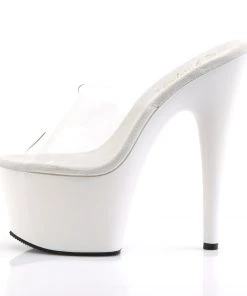 Pleaser Direct Adore 701 White & Clear Platforms Larger Size Shoes