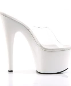 Pleaser Direct Adore 701 White & Clear Platforms Larger Size Shoes
