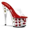 Pleaser Direct Adore 701FL Clear And Red Flower Platforms Larger Size Shoes