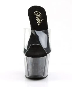 Pleaser Direct Larger Size Shoes Adore 701G Black Glitter Platforms