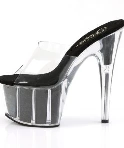 Pleaser Direct Larger Size Shoes Adore 701G Black Glitter Platforms 7 Pleaser Direct Larger Size Shoes Adore 701G Black Glitter Platforms