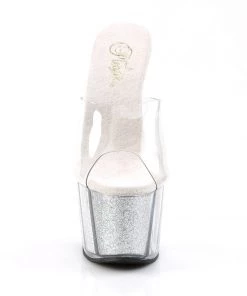 Pleaser Direct Adore 701G Silver Glitter Platforms Larger Size Shoes