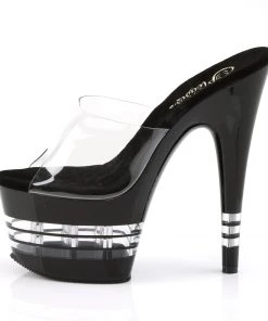 Pleaser Direct Larger Size Shoes Adore 701LN Black & Clear Platform Heels