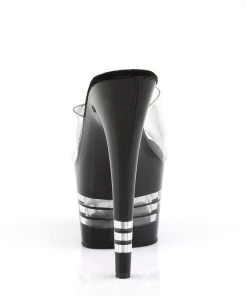 Pleaser Direct Larger Size Shoes Adore 701LN Black & Clear Platform Heels