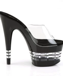 Pleaser Direct Larger Size Shoes Adore 701LN Black & Clear Platform Heels
