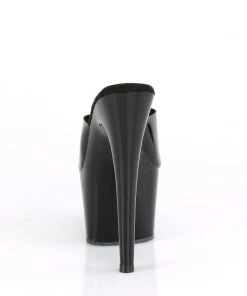 Pleaser Direct Platform Shoes Adore 701N Black Peep Toe Slide On High Heels