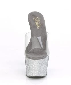 Pleaser Direct Adore 701OMBRE Grey Ombre Peep Toe High Heels