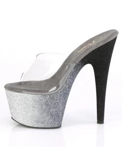 Pleaser Direct Adore 701OMBRE Grey Ombre Peep Toe High Heels
