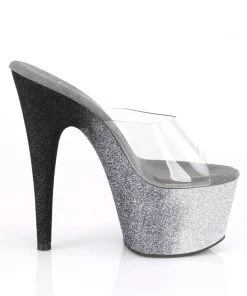 Pleaser Direct Adore 701OMBRE Grey Ombre Peep Toe High Heels