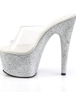 Pleaser Direct Adore 701SDG Silver Glitter Platforms 7 Pleaser Direct Adore 701SDG Silver Glitter Platforms