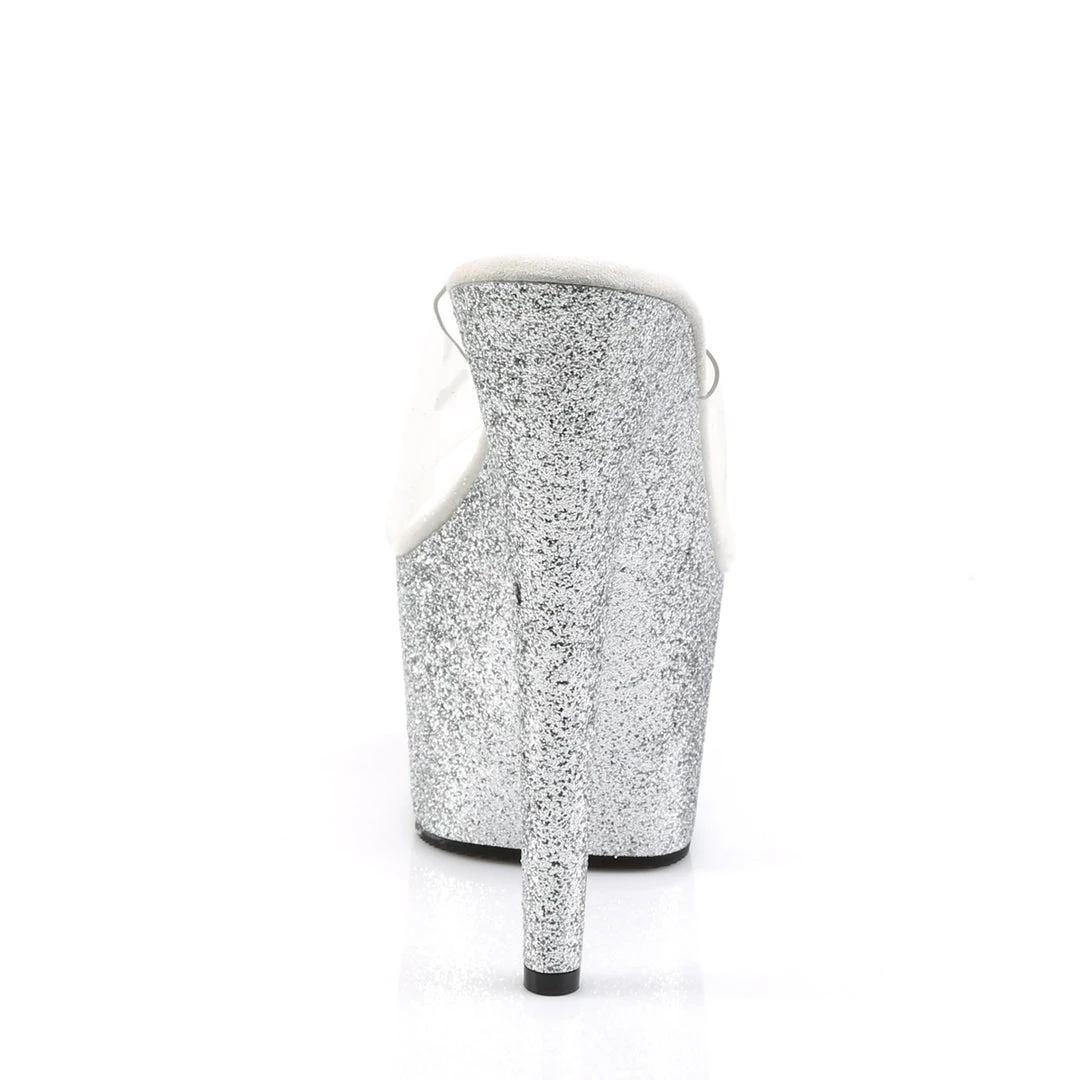 Pleaser Direct Adore 701SDG Silver Glitter Platforms 4 Pleaser Direct Adore 701SDG Silver Glitter Platforms