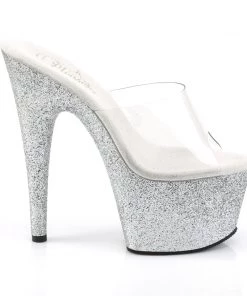 Pleaser Direct Adore 701SDG Silver Glitter Platforms 9 Pleaser Direct Adore 701SDG Silver Glitter Platforms