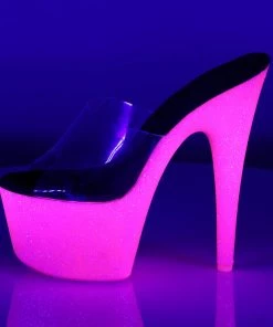 Pleaser Direct Adore 701UVG Hot Pink Glitter Platforms Glitter Shoes